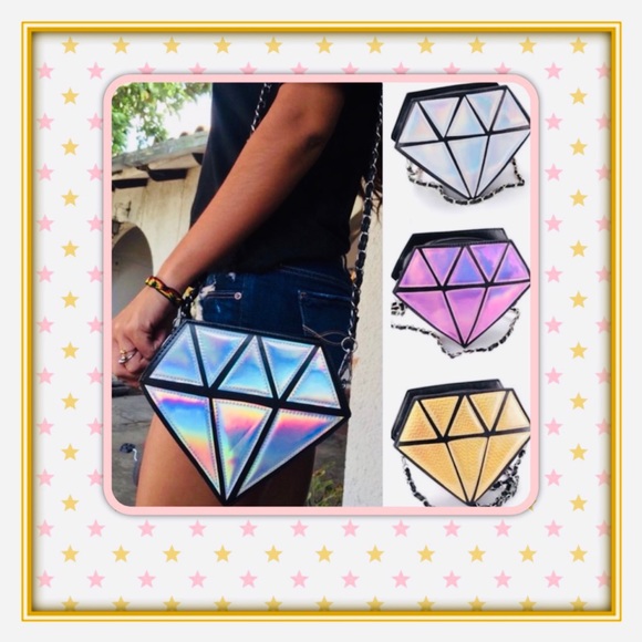 🛍Gold & Black Diamond Cross Body Bag - Picture 2 of 2